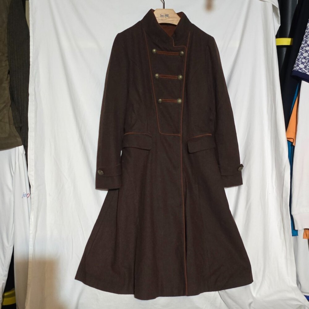 Artka Wool Blend Wmns Brown Historical Military Frock Coat - Sz See Desc.